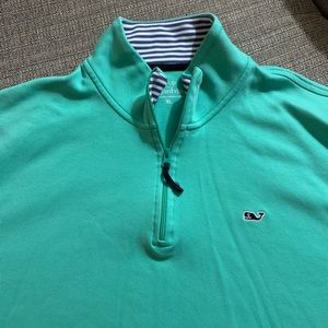 Vineyard vines green 1/4 zip sweater
